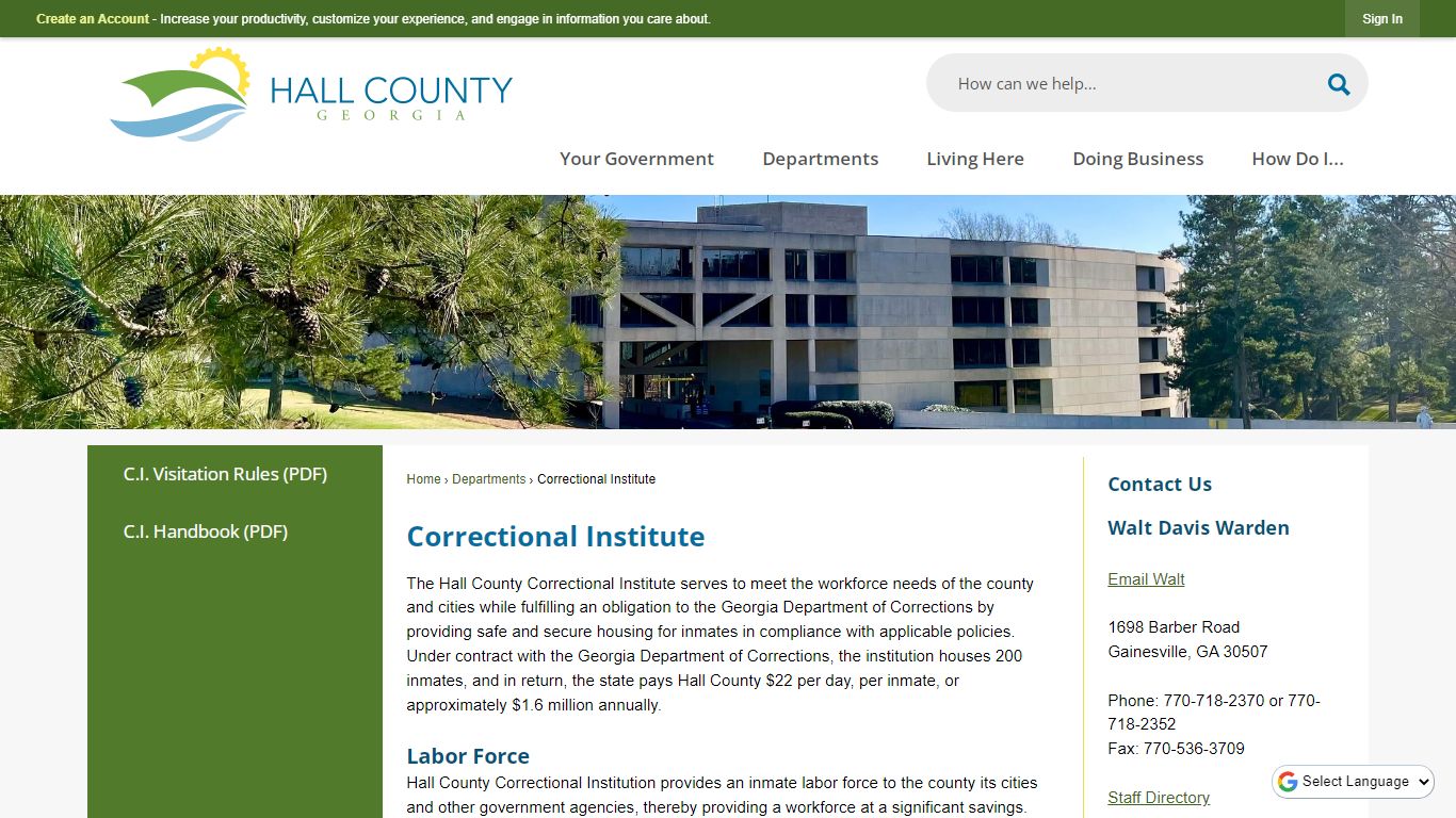 Correctional Institute | Hall County, GA - Official Website