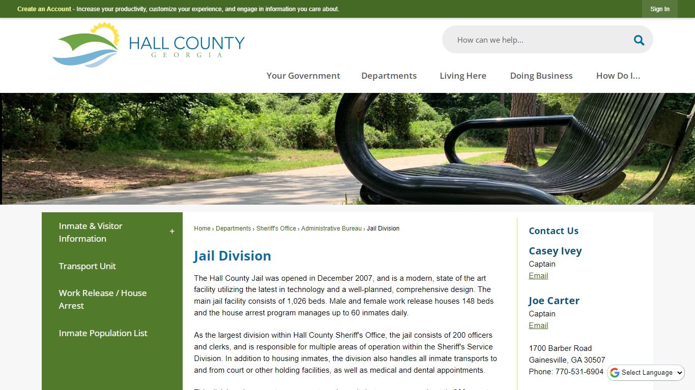 Jail Division | Hall County, GA - Official Website