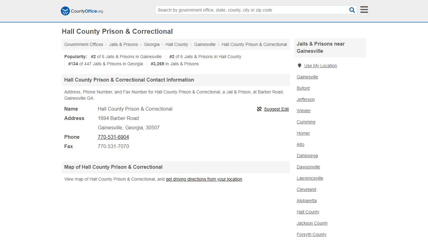 Hall County Prison & Correctional