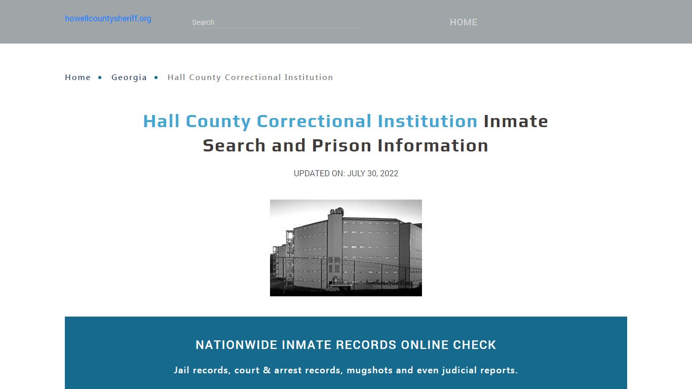 Hall County Correctional Institution Inmate Search, Visitation, Phone ...